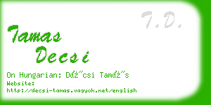 tamas decsi business card